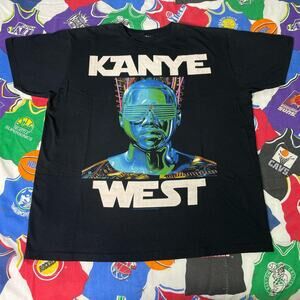 Vintage Y2K 2008 Kanye West Glow In The Dark Tour Graphic Rap Tee